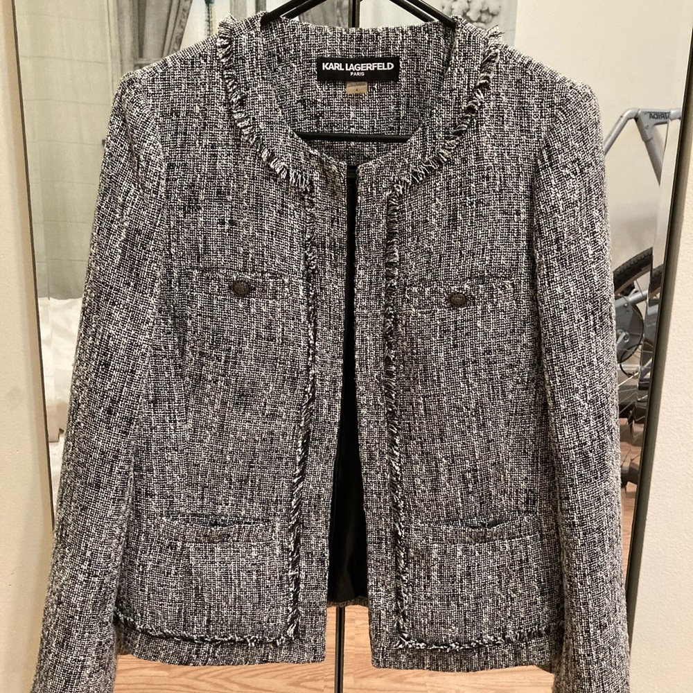 Tweed jacket Blazer Karl Lagerfeld ptp 18”